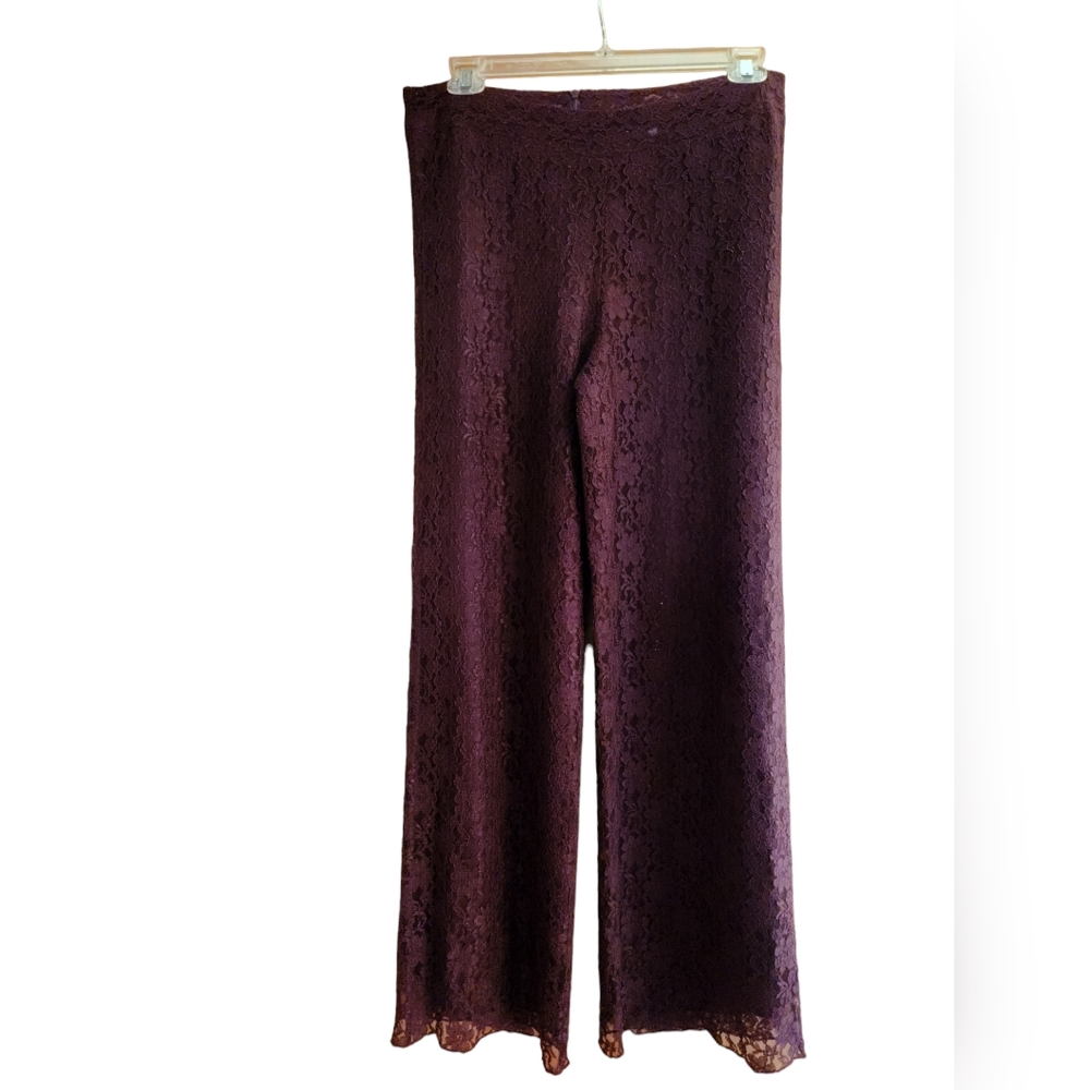 Ballinger Gold burgundy lace pants. Fully lined. Size 12. NWOT